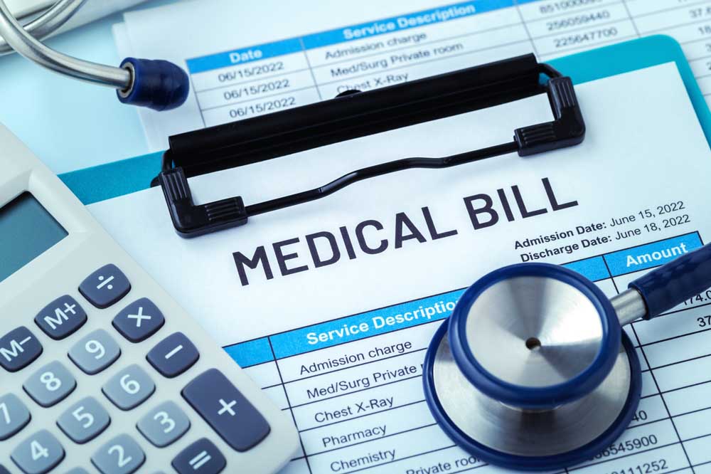stack of medical bills